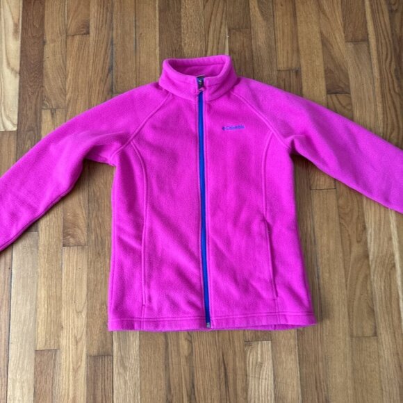 Columbia Jacket Girls Pink Full Zip Fleece Sweater Size L - Picture 2 of 6